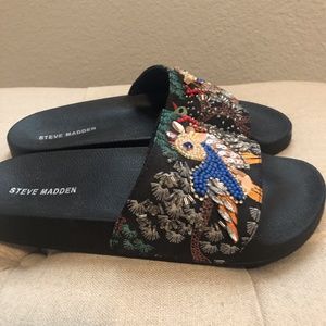 NWOT Steve Madden Beaded Ornate Slides (8)